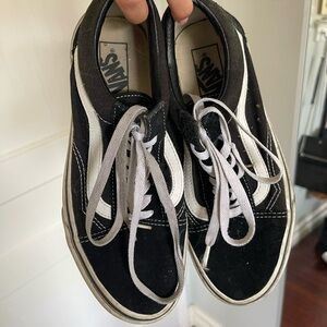 Well Worn Black Vans Size 8.5
